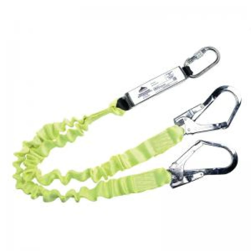 Image of Portwest Shock Absorbing Double Elasticated Lanyard FP52YER Colour: Yellow