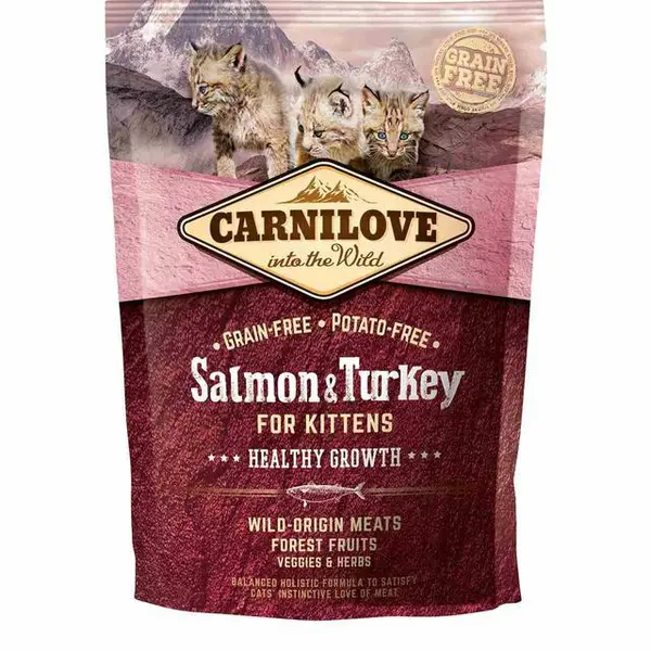 Image of Carnilove Healthy Growth Kitten Salmon and Turkey Cat Food 400g