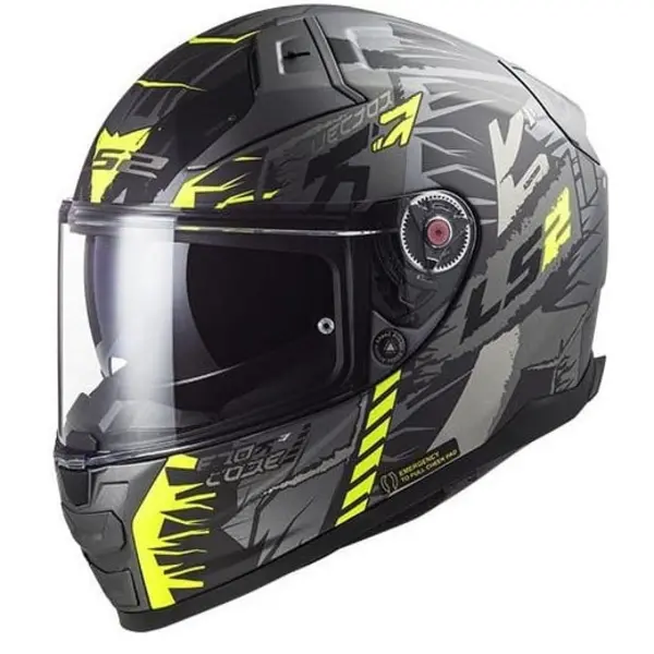 Image of LS2 Ff811 Vector II Techbot M.Titan.H-V Yell. Full Face Helmet Size XS