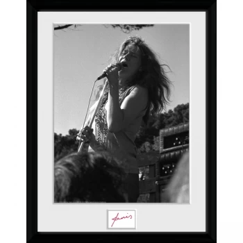 image of Janis Joplin - Singing BW Collector Print