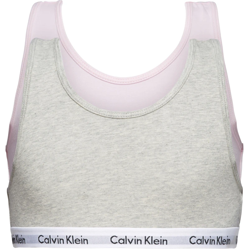 Image of Calvin Klein 2 Pack Bralets - Grey Grey 11 - 12 Years