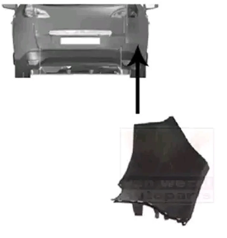 Image of VAN WEZEL 4346534 Rear bumper Right Rear Rear bumper (100216)