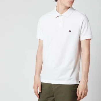 Tommy Hilfiger Mens 1985 Contrast Placket Slim Fit Polo Shirt - White - S