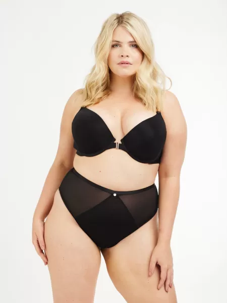 Image of Soft Mesh Front Fastening Padded Plunge Bra