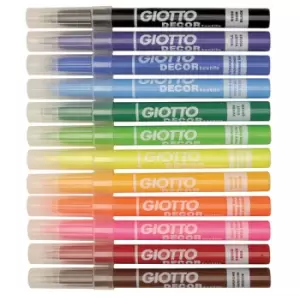 image of Giotto 494900 Decor Textile Fibre Pens - Pack of 12