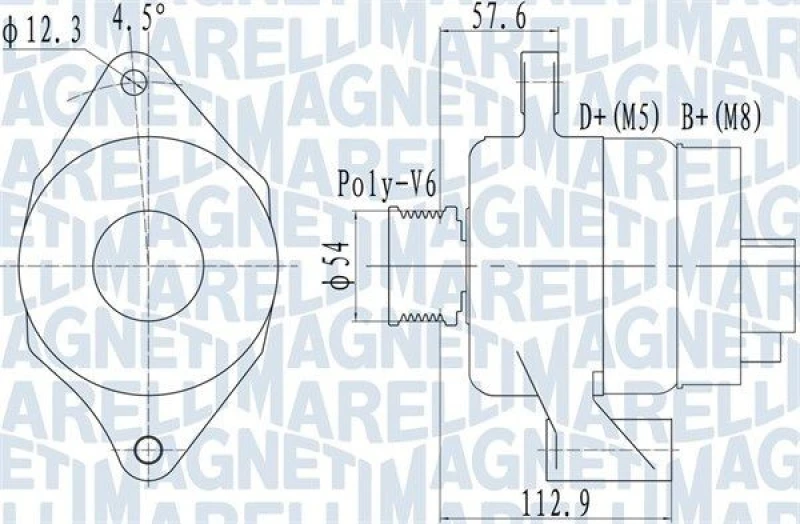 Image of MAGNETI MARELLI Alternator MAGNETI MARELLI 063732050010