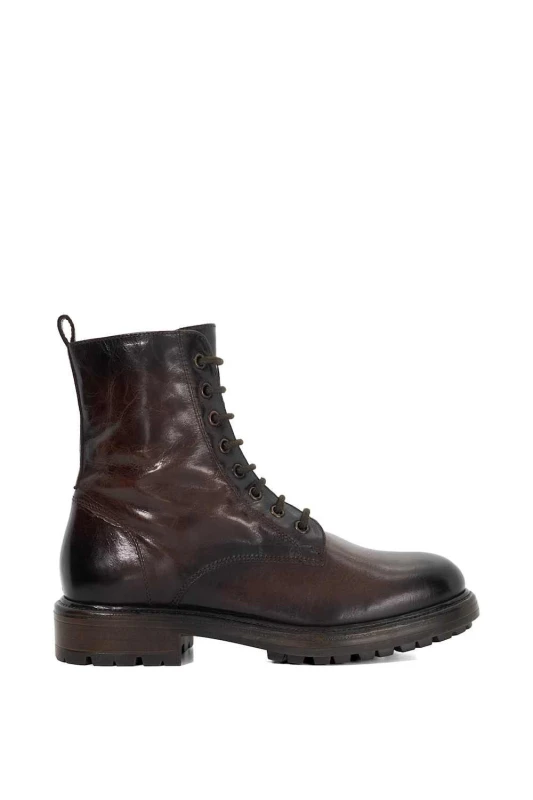 Image of Dune London Womens 'Patley' Leather Ankle Boots in Dark Brown Size: 3 Dark Brown Female 3