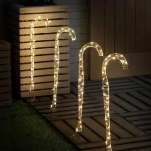 Image of Robert Dyas LED Copper Candy Cane Stakes - Set of 4