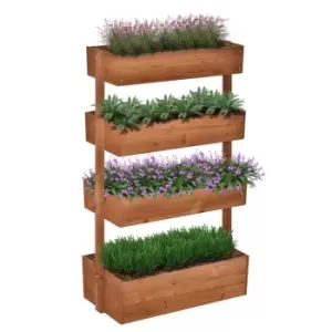 Image of Outsunny Raised Garden Bed Wooden Plant Stand With Angle Adjustable Planters - Orange