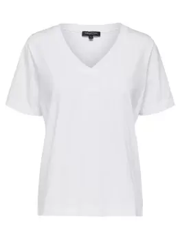 Image of SELECTED Organic Cotton - T-Shirt Women White