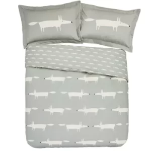 Image of Scion Mr Fox Single Duvet Cover, Silver