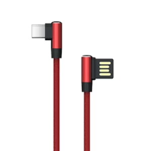 Image of Akasa Reversible USB 2.0 A (M) to Right-Angled USB 2.0 C (M) 1m Red Retail Packaged Data Cable