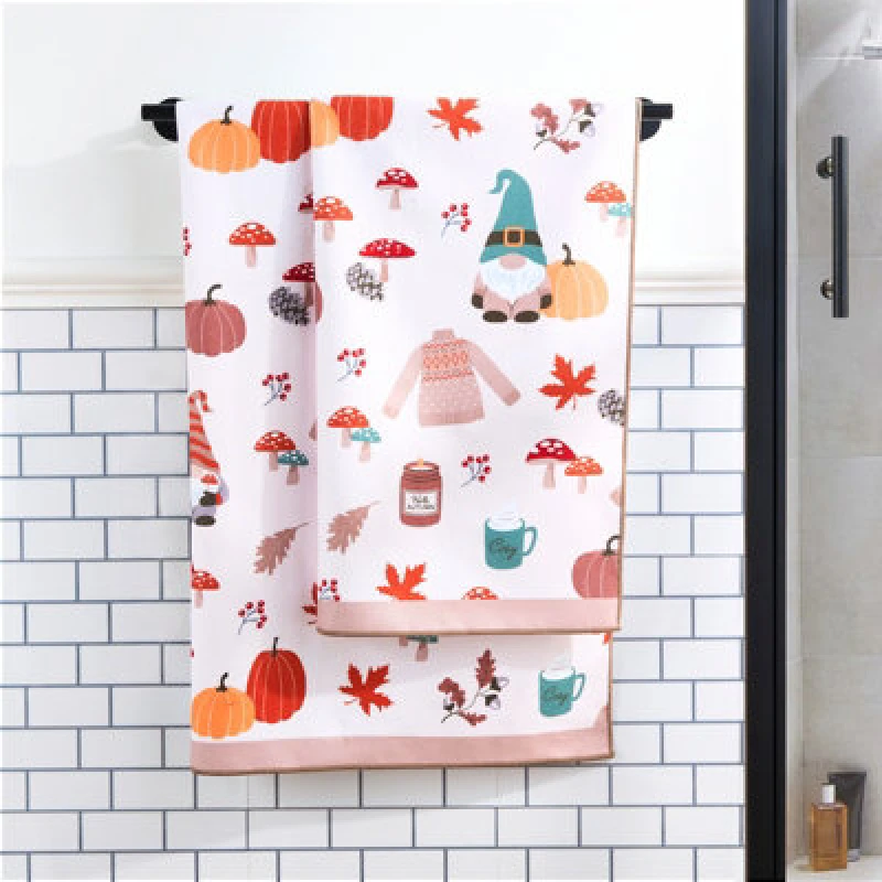 Image of OHS OHS Ultra Soft Gonk Print Quick Dry Hotel Quality Hand Towel in Natural Natural Hand Towel Unisex 5027434225170