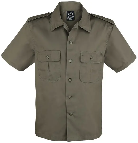 image of Brandit 1/2 Sleeve US Shirt Short-sleeved Shirt olive 4XL Men