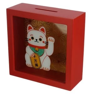 Image of Maneki Neko Lucky Cat Window Money Box