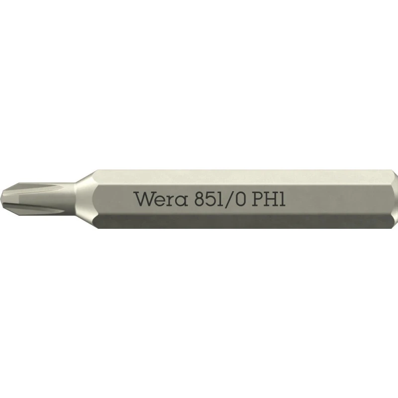 Image of Wera 851/0 PH 4mm Hex Drive Micro Phillips Screwdriver Bit PH1 30mm Pack of 1 5058122001
