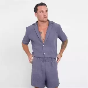 Image of I Saw It First Mens Linen Resort Shorts - Blue