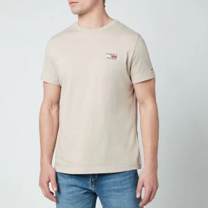 Image of Tommy Jeans Mens Chest Logo T-Shirt - Soft Beige - L
