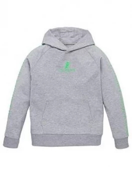 Image of Illusive London Boys Neon Logo Overhead Hoodie - Grey, Size 9-10 Years