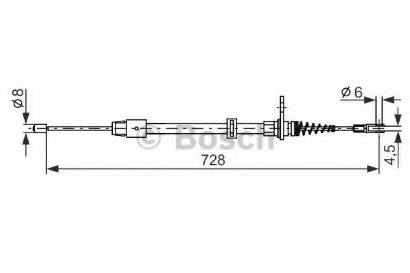 Image of Handbrake cable Bosch 1 987 482 301