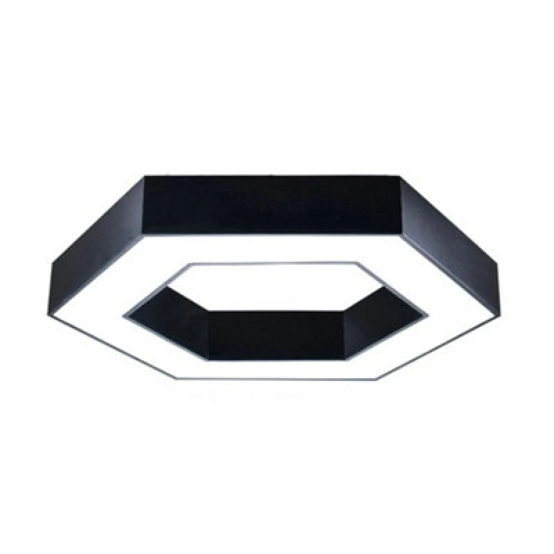 Image of Ener-J Hollow Hexagon Pendant Lights D600X100X60mm 25W 6500K 45Lm/w Black Color, Installation Way Ceiling And Hanging