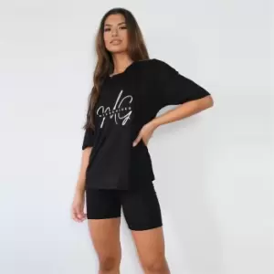 Missguided script tshirt - Black