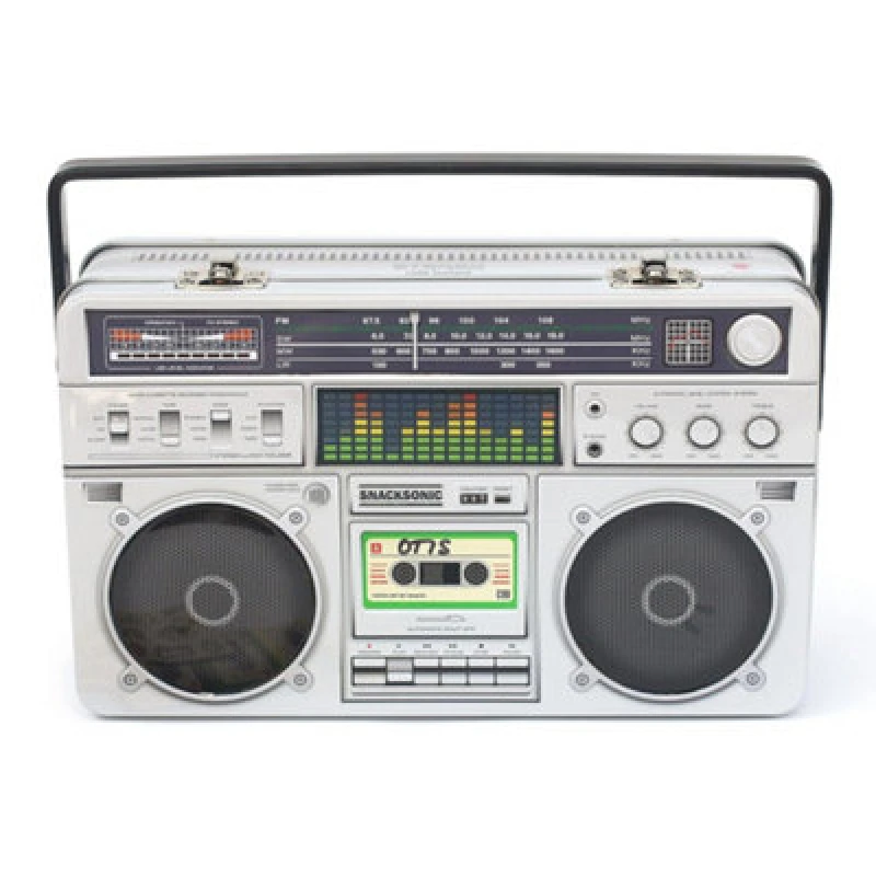 Image of Suck UK Boom Box Lunch Box Silver Multi unisex