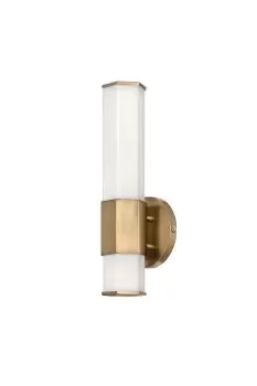 image of Hinkley Facet Integrated LED Bathroom Wall Lamp Heritage Brass 3000K IP44