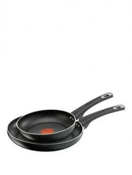 image of Tefal E776S245 Jamie Oliver Ptfe Induction 20Cm & 26Cm Frying Pan Twin Pack - Black