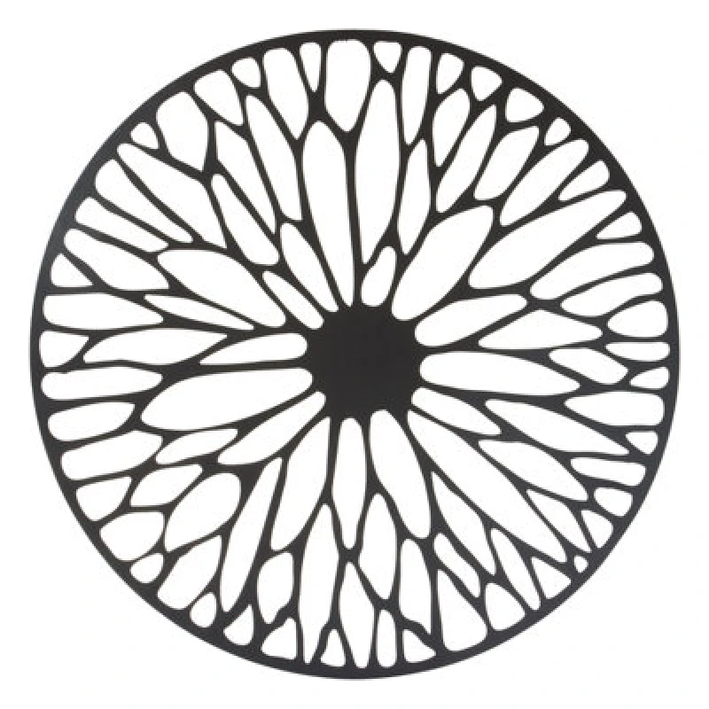 Image of Orsina Large Black Floral Metal Wall Art, Modern Artwork For Contemporary Homes, Metal Wall Decor, Flower Artwork