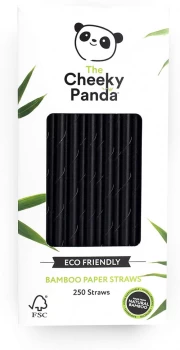 image of The Cheeky Panda Bamboo Paper Straw Black - 250straws