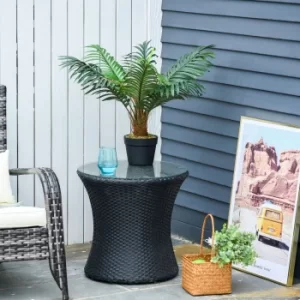 Image of Outsunny Artificial Palm Tree Decorative Plant 8 Leaves with Nursery Pot, Fake Tropical Tree for Indoor Outdoor Decor, 60cm