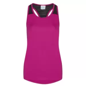 Image of AWDis Just Cool Womens/Ladies Girlie Smooth Workout Sleeveless Vest (XL) (Hot Pink)