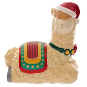 image of Christmas Llama Ceramic Money Box