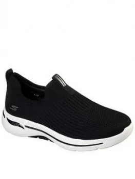 Image of Skechers Iconic Go Walk Arch Fit Slip On Pumps, Black, Size 8, Women