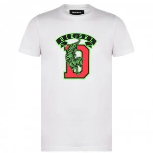 Diesel Tiger T Shirt - White 100