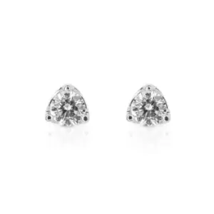 image of Diamonfire Silver Zirconia Three Claw Solitaire Stud Earrings