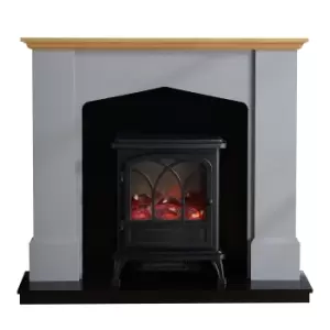 image of Focal Point Fires 2kW Hurst Electric Stove Suite - Grey