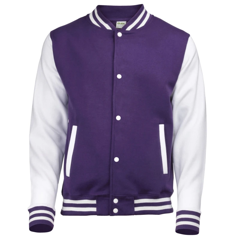 Image of AWDis Varsity Jacket in Purple Size: 12-13 Years Purple Unisex 12-13 Years
