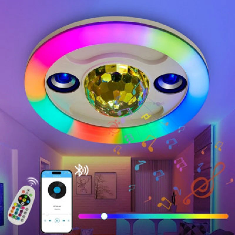Image of Harper Living RGB Remote E27 LED Light Bulb With Speaker, 30W 2400Lm Bluetooth Speaker Light Bulb With Control