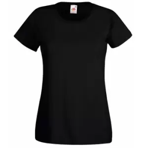 Image of Fruit Of The Loom Ladies/Womens Lady-Fit Valueweight Short Sleeve T-Shirt (2XL) (Black)