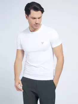 Image of Guess CN SS CORE TEE mens T shirt in White. Sizes available:XXL,S,XL,XS