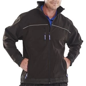 Image of Click Workwear Soft Shell Jacket Water Resistant Windproof 6XL Black