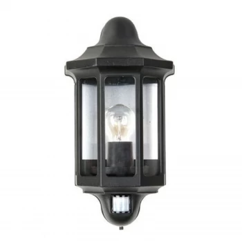 Image of Lutec Corniche 60W PIR Wall Light - Black