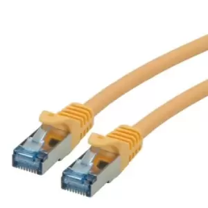Image of Roline Shielded Cat6a Cable Assembly 500mm, LSZH, Yellow, Male RJ45