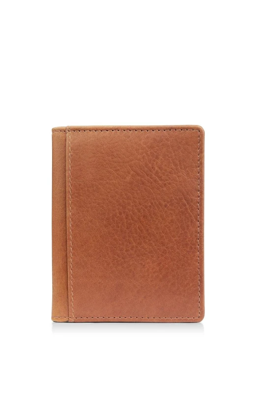 Image of PRIMEHIDE 'Tuscan' Leather Mens Credit Card Holder Tan
