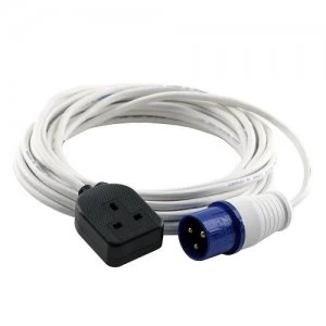 Image of Zexum 16A 230V Black Male to 1 Gang Socket Hook Up Extension Cable Lead - 0.3m