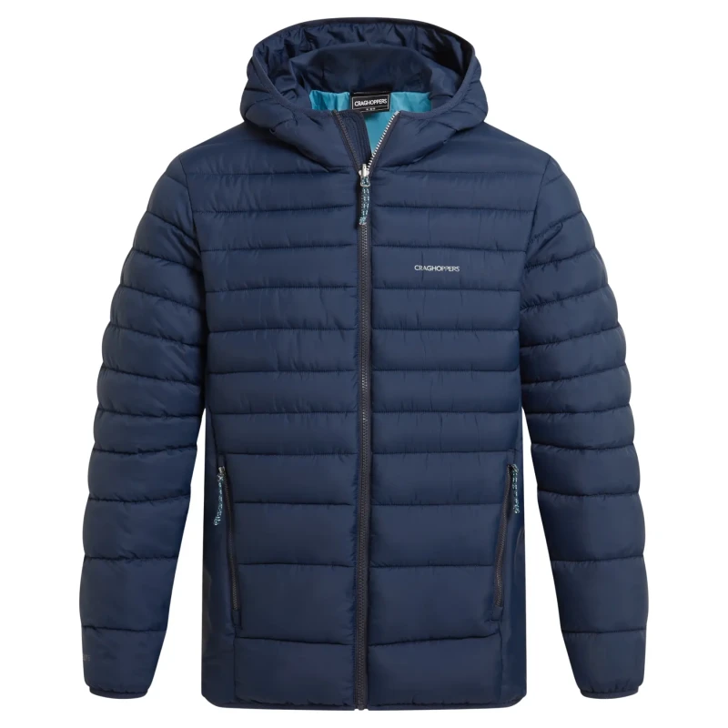 Image of Craghoppers Craghoppers Men Compresslite Hooded Baffled Hooded Insulated Jacket in Mid Navy Size: Medium Mid Navy M Male 5063260096799