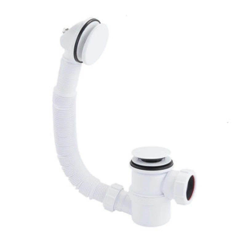 Image of Mcalpine 50mm Water Seal Swivel Bath Trap And Overflow Assembly In Gloss White For Easy Installation