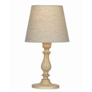 image of The Lighting and Interiors Group Woburn Wooden Table Lamp - Ash